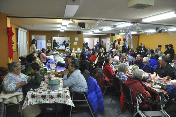 Iqaluit elders enjoy the RCMP Christmas dinner in later November 2014. The proportion of senior citizens within Nunavut's population is expected to grow rapidly in the future. (FILE PHOTO)