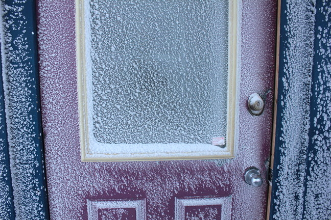 Has your door looked like this lately? Environment Canada says El Niño will likely cause more unsettled weather in the Baffin region this spring. (PHOTO BY LISA GREGOIRE)