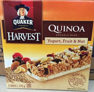These Quaker Harvest brand quinoa bars may be also contaminated with the bacteria called Listeria. (HANDOUT PHOTO)