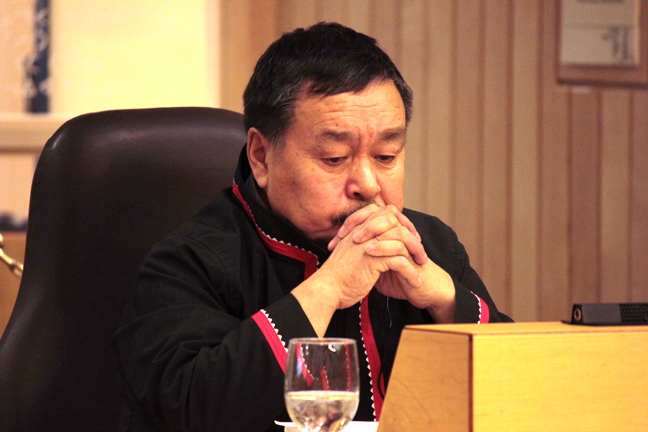 Uqqummiut MLA Pauloosie Keyootak thanked searchers who found him, his son and his nephew after they got lost on the Hall Peninsula this past March. (FILE PHOTO)