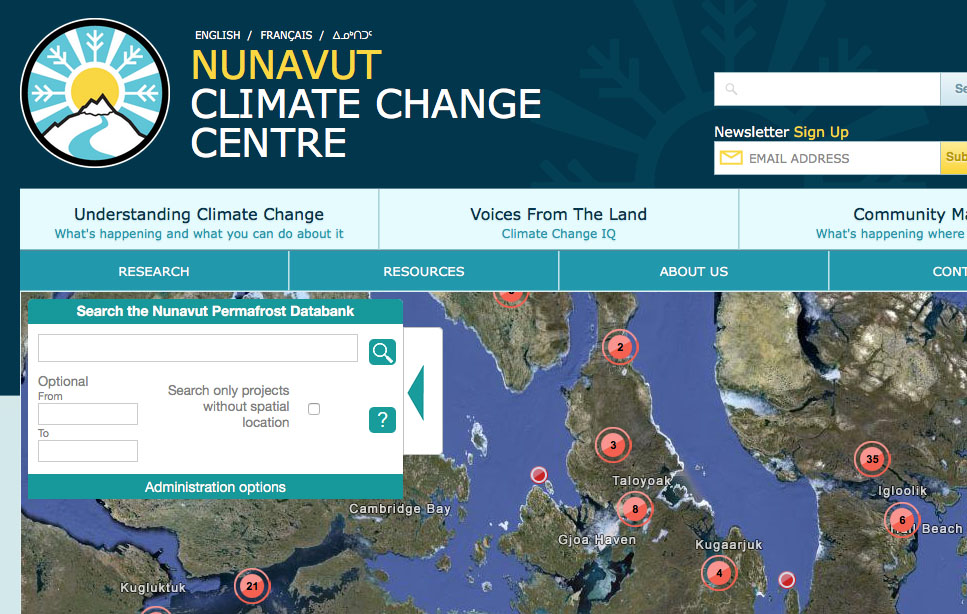 Here's a section of the GN's online permafrost databank.