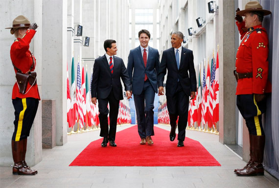 Canadian Prime Minister Justin Trudeau is hosting American President Barack Obama and Mexican President Enrique Peña Nieto in Ottawa June 29 for the 2016 North American Leaders Summit. (PHOTO COURTESY OF THE PMO)