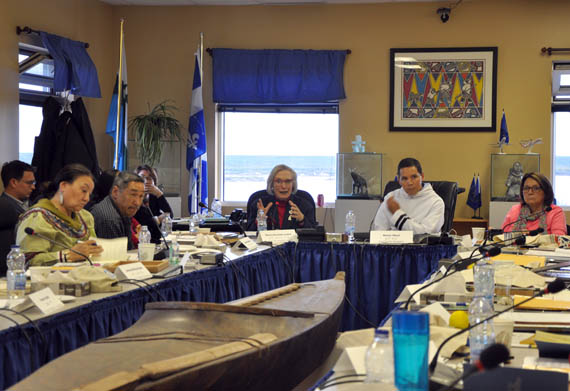 Indigenous and Northern Affairs minister Carolyn Bennett addresses Inuit Tapiriit Kanatami's annual general meeting in Kuujjuaq Sept. 14. (PHOTO BY SARAH ROGERS)
