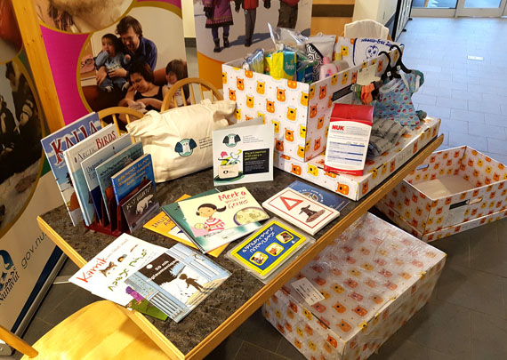 The GN’s new baby boxes include a selection of children’s books, clothing, baby and maternal care products and education material. The box itself is approved by Health Canada as a safe sleeping space for infants, too. (PHOTO BY JIM BELL)