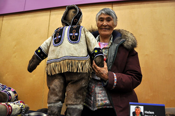 Helen Iguptak with one of her dolls. (PHOTO BY THOMAS ROHNER)