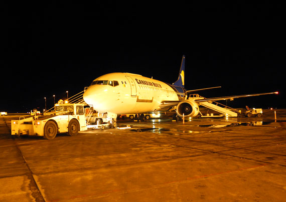 This Canadian North 737-300 is currently being configured into a combi, which is expected to begin serving the Ottawa-Iqaluit codeshare route in March 2017. (PHOTO BY SID BARBER)