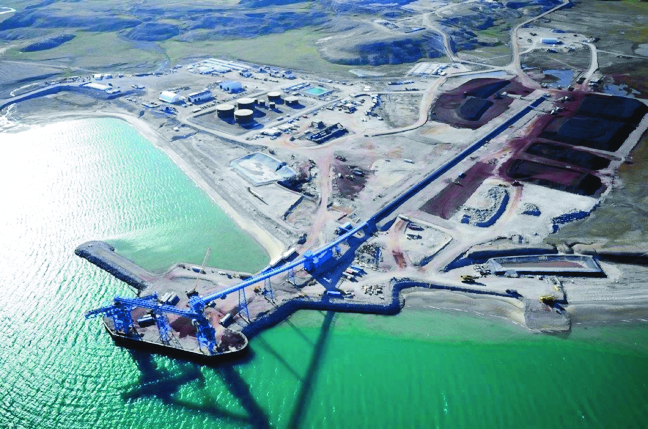 Baffiinland Iron Mine's port at Milne Inlet, on North Baffin, that services the Mary River mine, about 100 kms inland. (PHOTO COURTESY BAFFINLAND)
