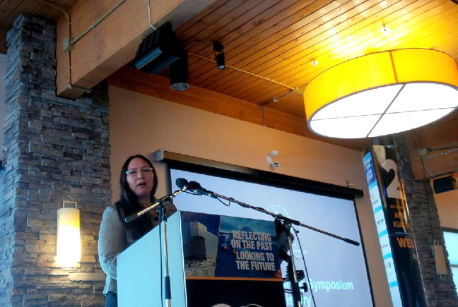 Aluki Kotierk, president of Nunavut Tunngavik Inc., opens the Nunavut Mining Symposium in Iqaluit April 4, speaking in Inuktitut about Nunavut and the importance of mining—and training—to Inuit.