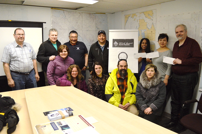 Iqaluit's schools and soup kitchen get an unexpected but welcome boost from Baffin Fisheries, which distributed $16,000 in cheques during a short ceremony at the Amarok Hunters and Trappers Association offices in Iqaluit March 30. The Baffin Fisheries vice president and vice chair, Methusalah Kunuk, said the company's growing profits allowed it to donate more money to community organizations this year. 
