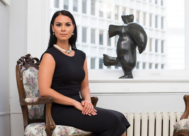 Sophia Lebessis, born in Arviat and the daughter of art dealer Nick Lebessis, has now opened her own gallery in Calgary, Alberta. (PHOTO COURTESY S. LEBESSIS)