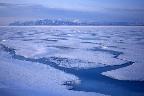 Sea ice near Pond Inlet in 2013. A climate change impact assessment for Baffin Bay and Davis Strait, one of a series of reports issued April 25 by the Arctic Monitoring and Assessment Program, predicts the region will see a warmer, wetter climate by the middle of this century. (PHOTO BY PETER PROKOSCH, ARCTIC COUNCIL)