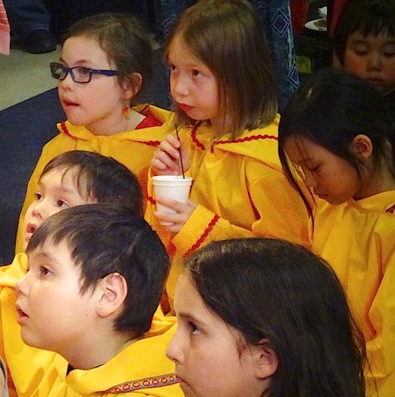 Tomorrow's Franco-Nunavois: The faces of these students at Ecole des Trois-Soleils show the diversity of the student body at the Iqaluit French-language school in Iqaluit. (PHOTO BY JANE GEORGE)