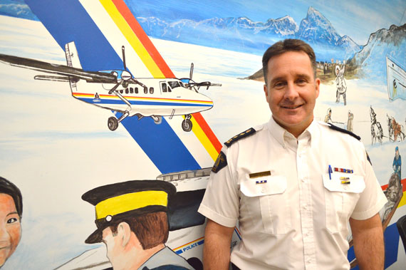 Mike Jeffrey, the commanding officer of the RCMP “V” Division in Nunavut, at the RCMP Nunavut headquarters building in Iqaluit. (PHOTO BY STEVE DUCHARME)