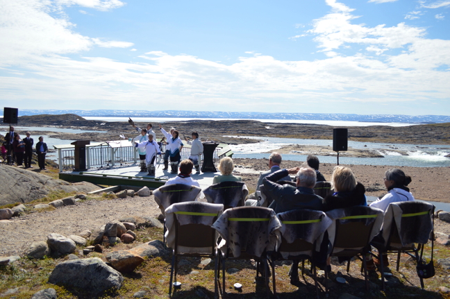 Against a backdrop of the expansive and photogenic Sylvia Grinnell River, some cast members from Qaggiavuut's new production of 