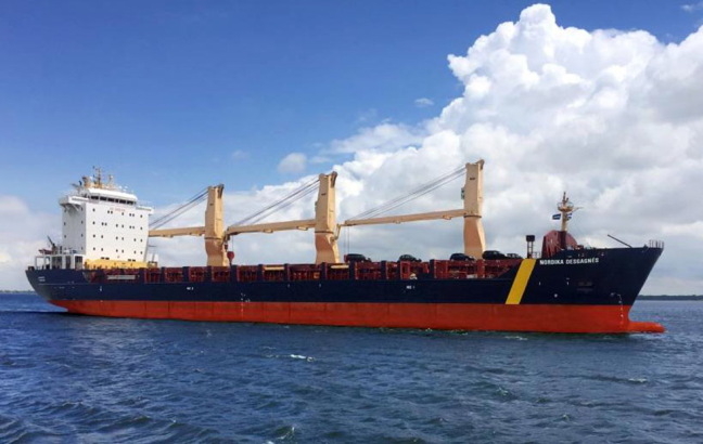 The M/V Nordika Desgagnés is the newest member of Desgagnés Transartik Inc.'s sealift fleet, pictured here in Quebec last month before heading on its first journey North. The transport company picked up the Nordika and another vessel, the M/V Taiga Desgagnés, this year to replace its outgoing M/V Anna Desgagnés after 30 years on the water. The company now counts a fleet of nine sealift vessels, which began making their first deliveries in Nunavut this month. (PHOTO COURTESY OF DESGAGNES)