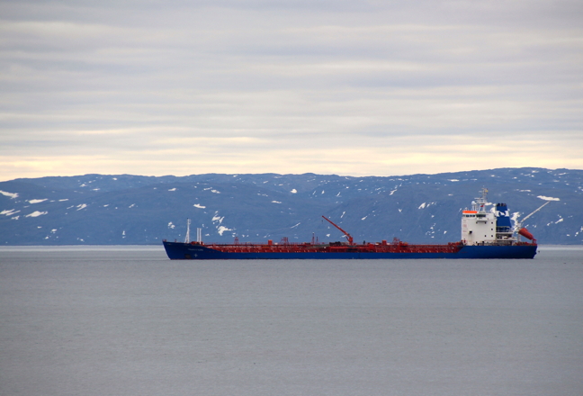 The Travestern fuel tanker arrived in Frobisher Bay July 14, the first of the summer resupply ships to reach Nunavut's capital. This year is quite a departure from last year when sea ice packed the bay and Hudson Strait delaying for weeks sealift ships to South Baffin and Nunavik communities. (PHOTO BY BETH BROWN)
