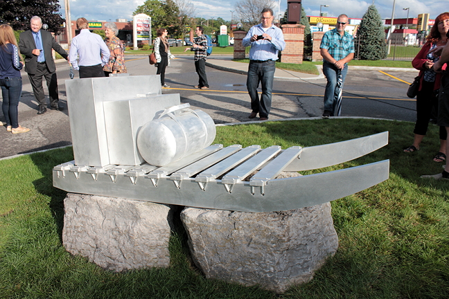 The aluminum qamutik with luggage is parked, appropriately, near the parking lot of the former Southway Inn. (PHOTOS BY LISA GREGOIRE)