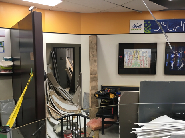 The bathrooms at the Northmart Tim Horton's in downtown Iqaluit are now undergoing a long-overdue renovation. (PHOTO BY STEVE DUCHARME)