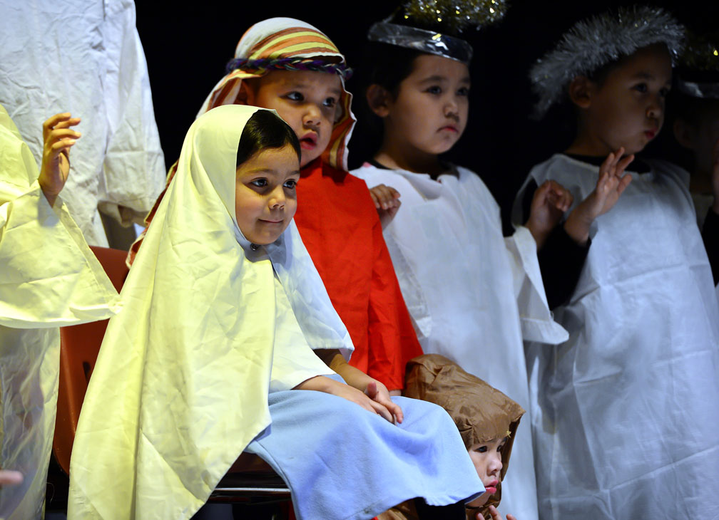 Holiday magic. Children at the Alookie School kindergarten class in Pangnirtung perform in a Christmas play Dec. 13. (PHOTO BY DAVID KILABUK)
