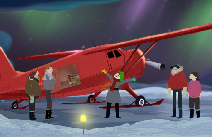 Kuujjuaq's annual candy drop is making its way into living rooms across the country this weekend. CBC has adapted the annual Nunavik tradition into a cartoon, based on a children’s book published by the Canada Aviation and Space Museum in 2015. The Great Northern Candy Drop tells the story of Kuujjuaq pilot Johnny May, who launched the now 50-year-old tradition of flying over Kuujjuaq every Christmas to drop candy, toys and clothing for community members below. The show airs on CBC Television on Sunday, Dec. 17, at 7:30 p.m. (IMAGE COURTESY OF CBC)