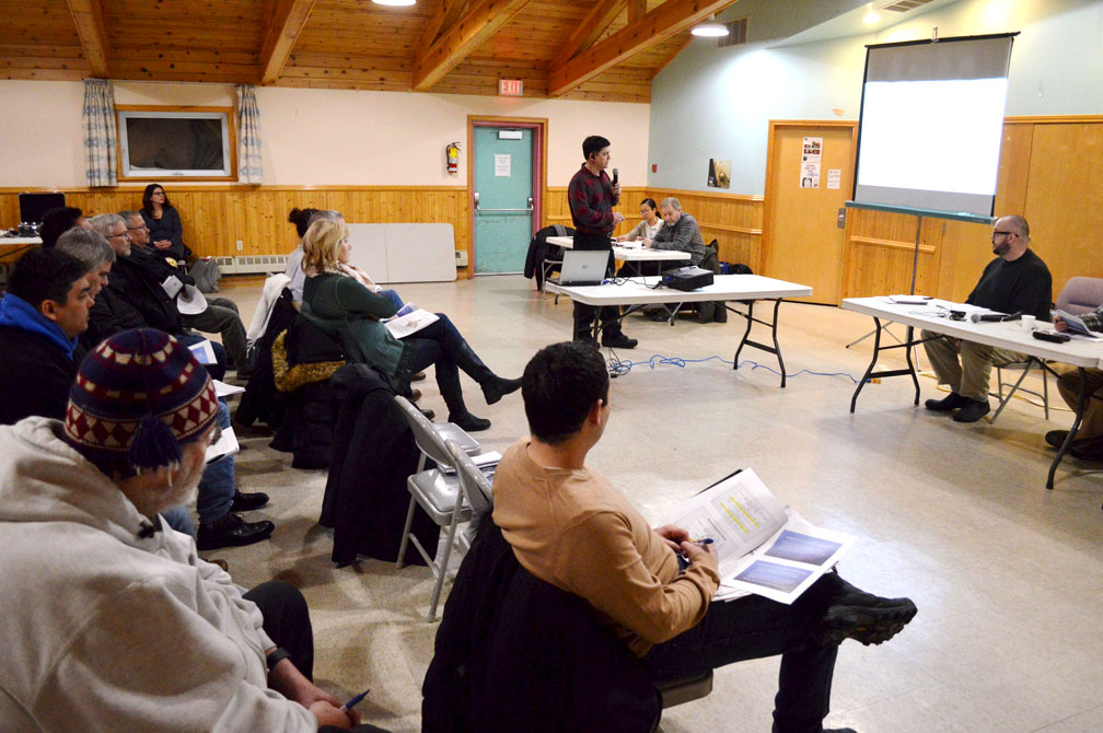 Iqaluit residents at a meeting held Jan. 11 by the Utility Rates Review Council on the Qulliq Energy Corp.'s proposed increases to electrical power rates in Nunavut. (PHOTO BY STEVE DUCHARME)