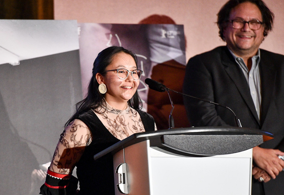 Montreal-based filmmaker Isabella Weetaluktuk, who now uses her Inuktitut name Asinnajaq for her filmmaking and art work, picks up the Toronto Film Critics Association’s Technicolour Clyde Gilmour Award at the association’s Jan. 9 award gala. The honour was awarded to Nunavut filmmaker Zacharias Kunuk in December, but as part of the pay-it-forward terms of the award, Kunuk passed along the $50,000 prize to Asinnajaq, who completed her short film Three Thousand in 2016. Asinnajaq, whose family hails from Inukjuak, is a graduate of Halifax’s Nova Scotia College of Art and Design. She currently works for the National Film Board. That’s where she mined old stock footage and documentaries shot in the North to piece together Three Thousand, which features a blend of animation and live-action scenes. Read more on Nunatsiaqonline.ca. (PHOTO COURTESY OF NFB)