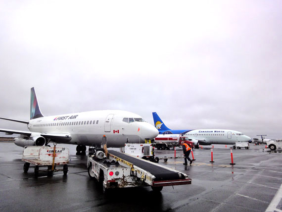 A weekend storm in Iqaluit means many holiday travellers are late getting home this week, and lots of passengers are arriving without luggage. (FILE PHOTO)