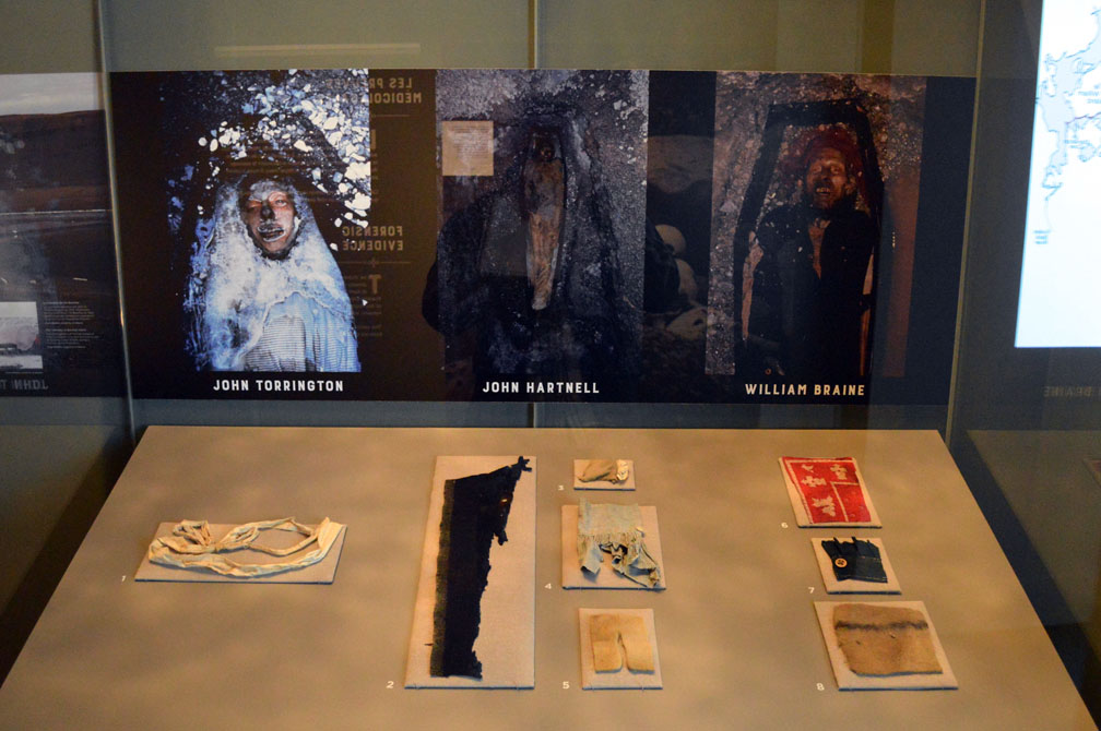 Fragments of clothing recovered from the Beechey Island graves of John Hartnell, John Torrington and William Braine, who died of disease during the first year of the Franklin expedition, during the winter of 1845-46. (PHOTO BY STEVE DUCHARME)