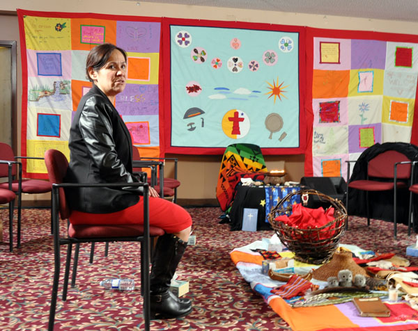 Rankin Inlet's Laura Mackenzie was the first witness to give public testimony at the MMIWG hearings Feb. 20, when she spoke about the 2003 death of her aunt Betsy Kalaserk and the culture of silence around sexual abuse in the territory. (PHOTO BY SARAH ROGERS)