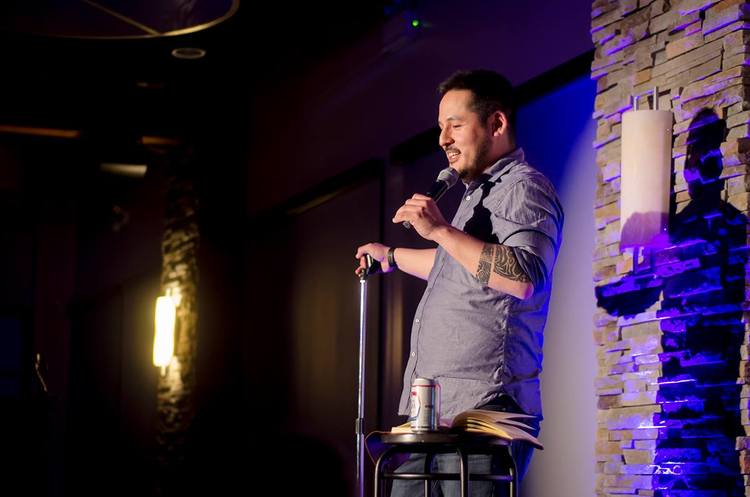 Nanauq Kusugak performs during a Mahaha comedy showcase in Iqaluit. His fellow comics plan to honour their late friend Saturday night with memorial show which will feature, among other things, a compilation of his comedy work. (PHOTO BY CALEB TRISTAN LITTLE/ MAHAHA COMEDY SHOWCASE)