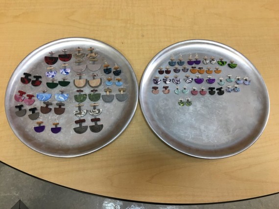 These beautiful ulu earrings were made from polymer clay by students at Paatsaali School in Sanikiluaq. (PHOTO COURTESY OF PAATSAALI SCHOOL)