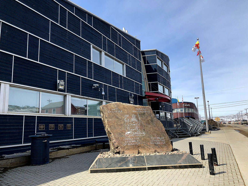 The spring sitting of the Nunavut legislature starts Thursday, May 24 in Iqaluit. On May 28, Finance Minister David Akeeagok is expected to give a budget speech and table the GN's 2018-19 main operating budget. (PHOTO BY JANE GEORGE)


