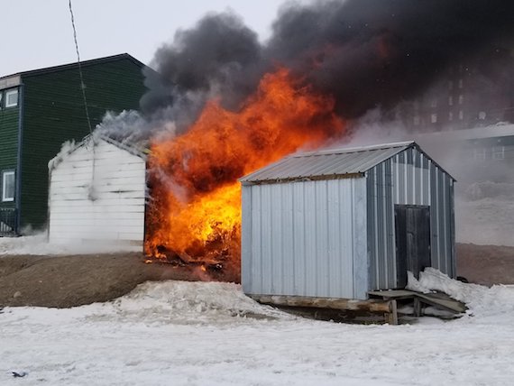 Shed safety is on the mind of the Office of the Nunavut Fire Marshal after a May 14 fire in a shed in Iqaluit, close to buildings and another shed. (FILE PHOTO)