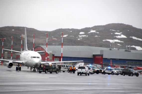 Forty inmates board a plane at Iqaluit’s airport on Friday, June 22, on their way to facilities in southern Canada. Iqaluit lacks the capacity to house the inmates, following an overnight riot at the Baffin Correctional Centre that seriously damaged one of the jail’s cellblocks. Nunavut’s Justice Department says no other major movements of inmates are planned at this point. (PHOTO BY BETH BROWN)
