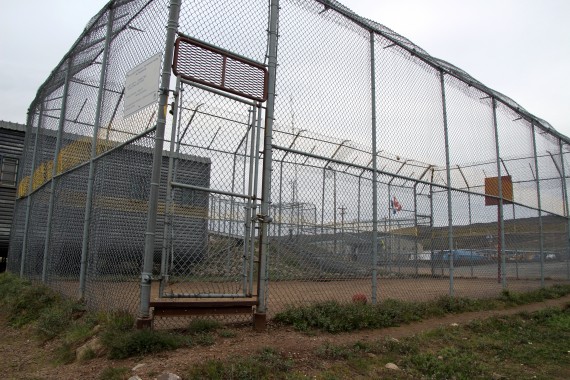 Inmates at the BCC can spend half hour outside each day in this pen. (PHOTO BY BETH BROWN)