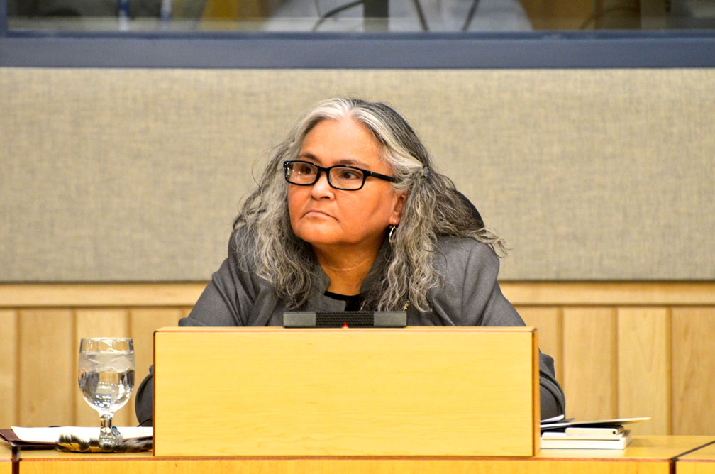 Elisapee Sheutiapik is Nunavut’s minister of family services. The department she oversees is seeking proposals for community-based projects that aim to promote women’s empowerment in the territory. (FILE PHOTO)