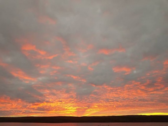Martin Kanoyak took this photo of the fiery night sky over Rankin Inlet on Tuesday, July 31, at 1 a.m. (PHOTO COURTESY OF M. KANOYAK)