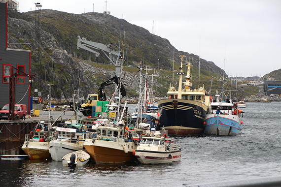 There’s a fishy smell in the air along the port area of Nuuk, Greenland, where these boats were tied up Aug. 31. (PHOTO BY BETH BROWN)