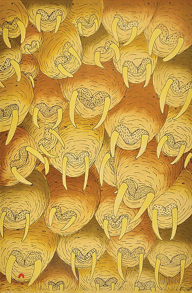 “Walruses,” a lithograph by Shuvinai Ashoona, is part of a special release by Dorset Fine Arts this year, titled “Multitude of Infinities,” that celebrates the artist’s works. The staff at Nunatsiaq News wish our readers an equally bountiful Thanksgiving. (IMAGE COURTESY OF DORSET FINE ARTS)