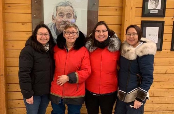 Nunavut's powerhouse of female mayors pose together in the Luke Novoligak Community Hall in Cambridge Bay, where they attended last week's Nunavut Association of Municipalities annual general meeting. From left: Iqaluit Mayor Madeleine Redfern, Grise Fiord Mayor Meeka Kiguktak, Cambridge Bay Mayor Pamela Gross and Kimmirut Mayor Ningiulaa Killiktee. Read more later about the meeting at Nunatsiaq.com. (PHOTO COURTESY OF PAM GROSS/FACEBOOK)